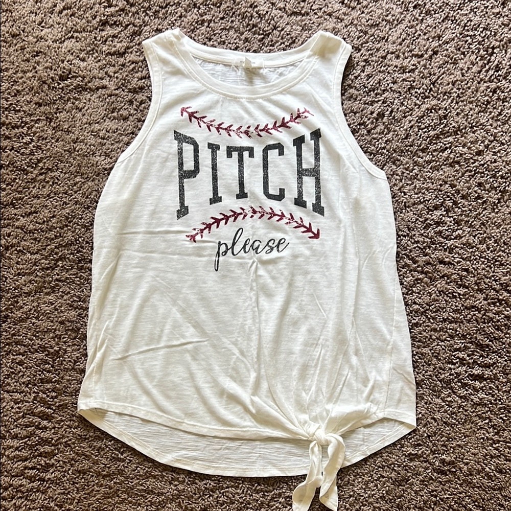 NEW Maurices Tie Front Baseball Tank Top Size Medium